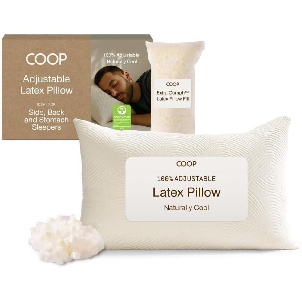 Coop Home Goods Adjustable Latex Pillow Queen - Talalay Latex & Microfiber Fill